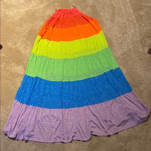 Pitusa Revolve Popsicle Rainbow Maxi Halter Top Dress Petite Size 6-14 - Picture 5 of 11